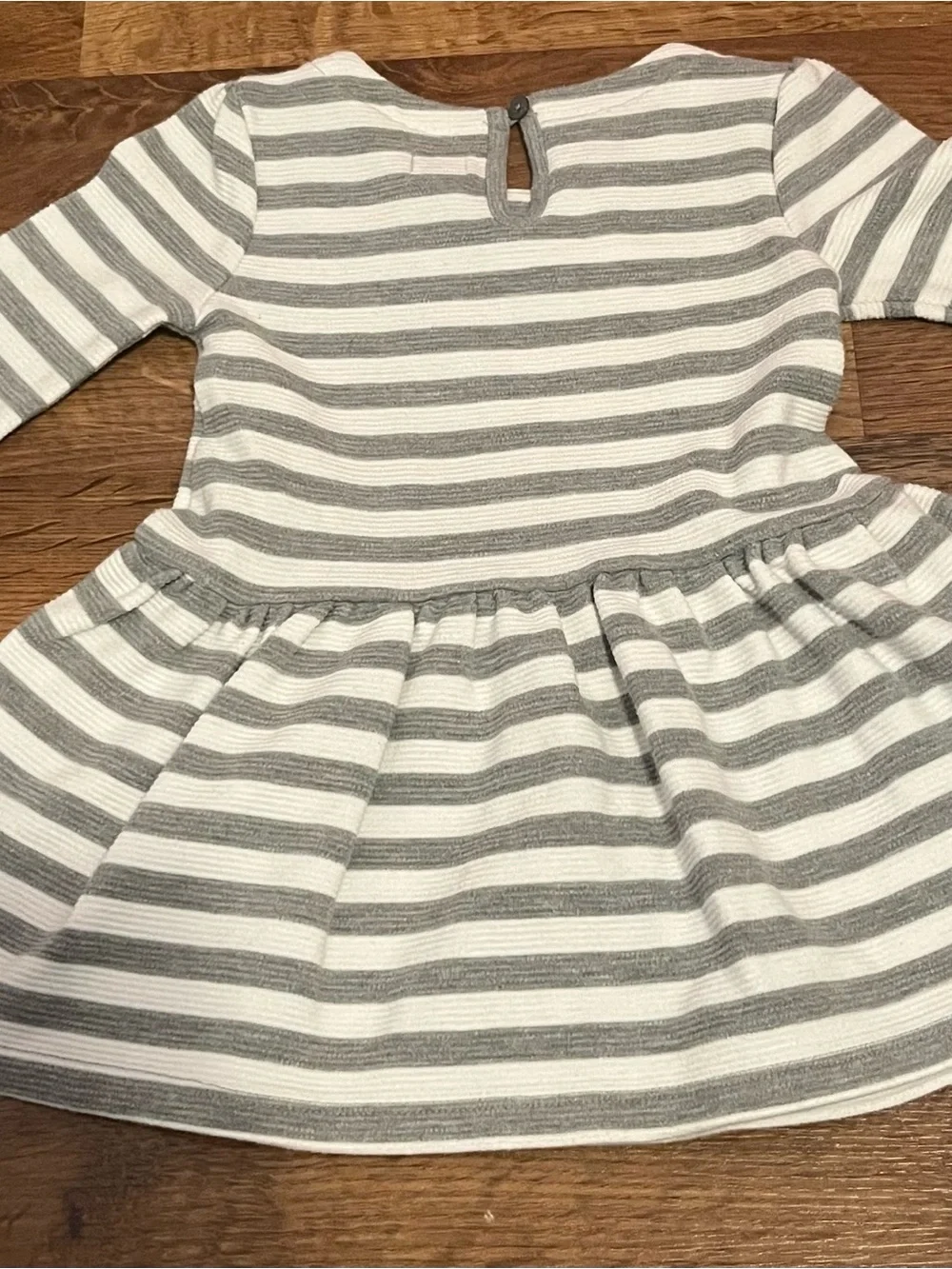 Baby GAP Gray and White Striped Girls Dress